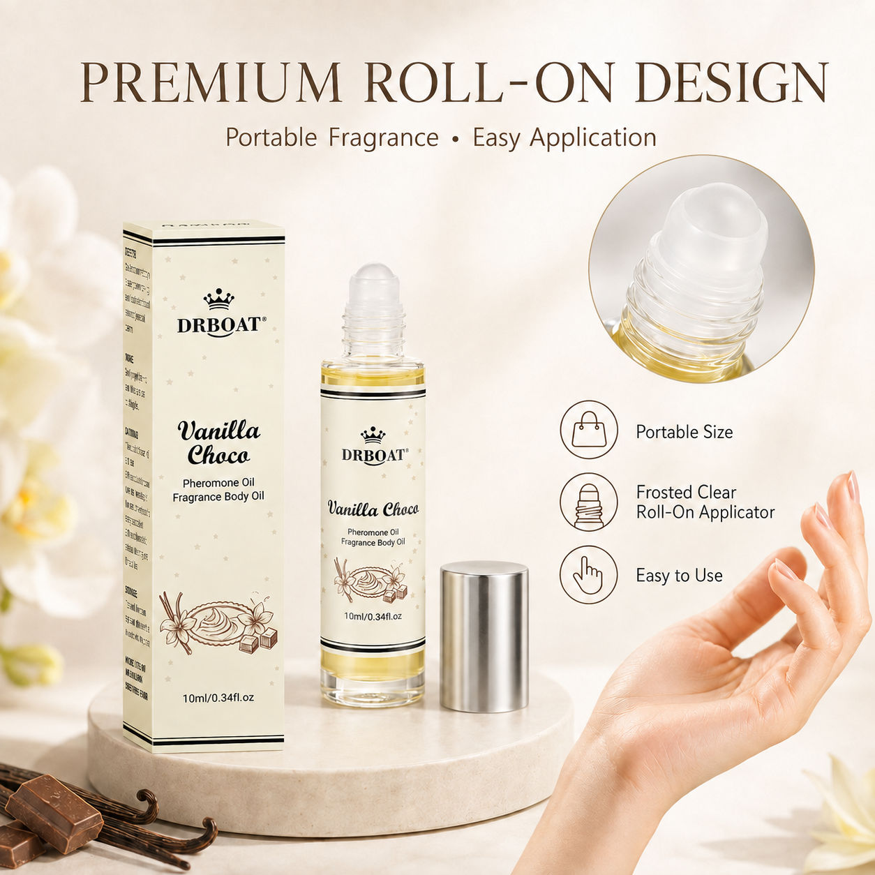 Sandalwood Perfume Oil - Женский парфюмированный роликовый масляный спрей с
